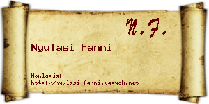 Nyulasi Fanni névjegykártya
