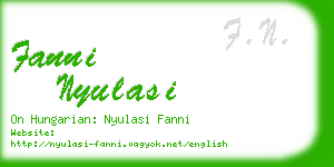 fanni nyulasi business card